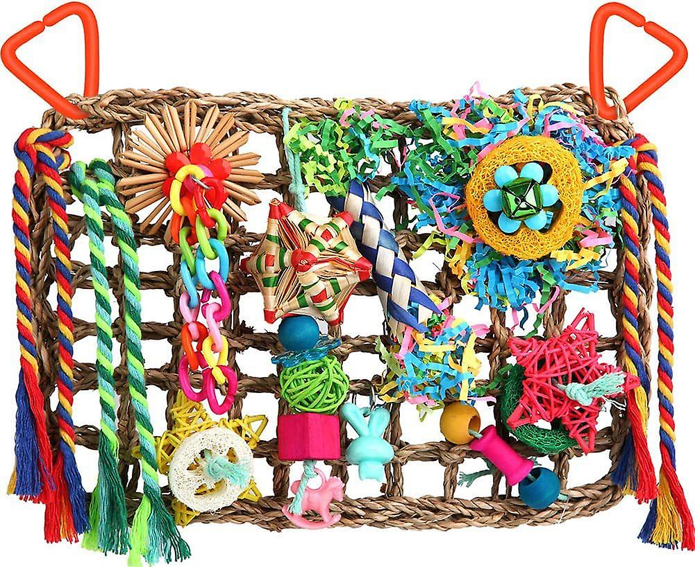 Foraging Wall Bird Toys Climbing Net For Exercise Iq Simulation For Parrots New