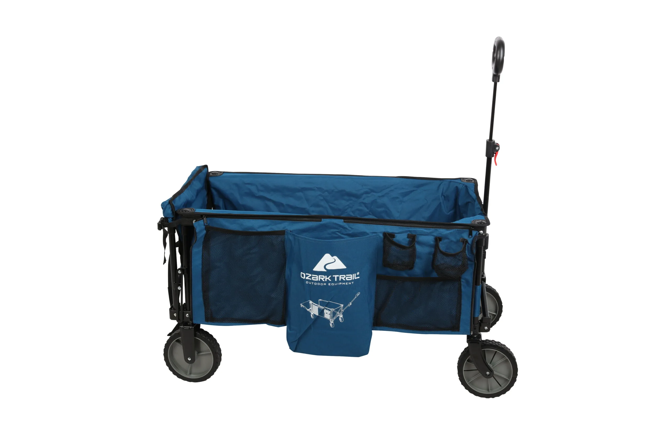 Ozark Trail Quad Folding Camp Wagon with Tailgate， Blue