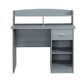 TECHNI MOBILI 41 in. Rectangular Gray 1 Drawer Writing Desk with Hutch RTA-8409-GRY