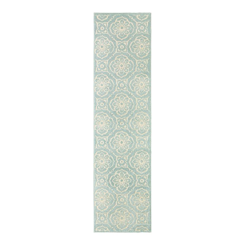 StyleHaven Belize Pastel Trellis Medallion Indoor Outdoor Rug