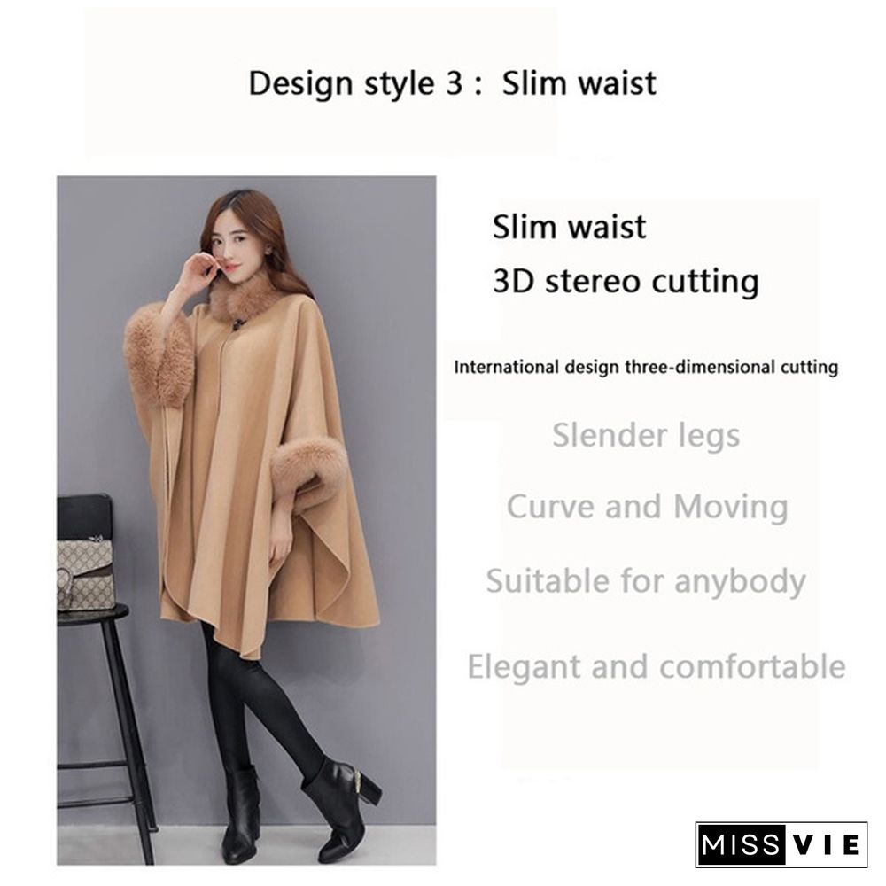 Winter Womens Parka Casual Coat Women Fur Coats Woman Clothes Cloak Shawl Jacket