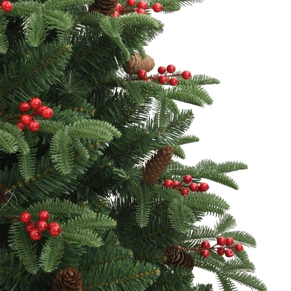 vidaXL Christmas Tree with Cones and Berries Artificial Hinged Christmas Tree