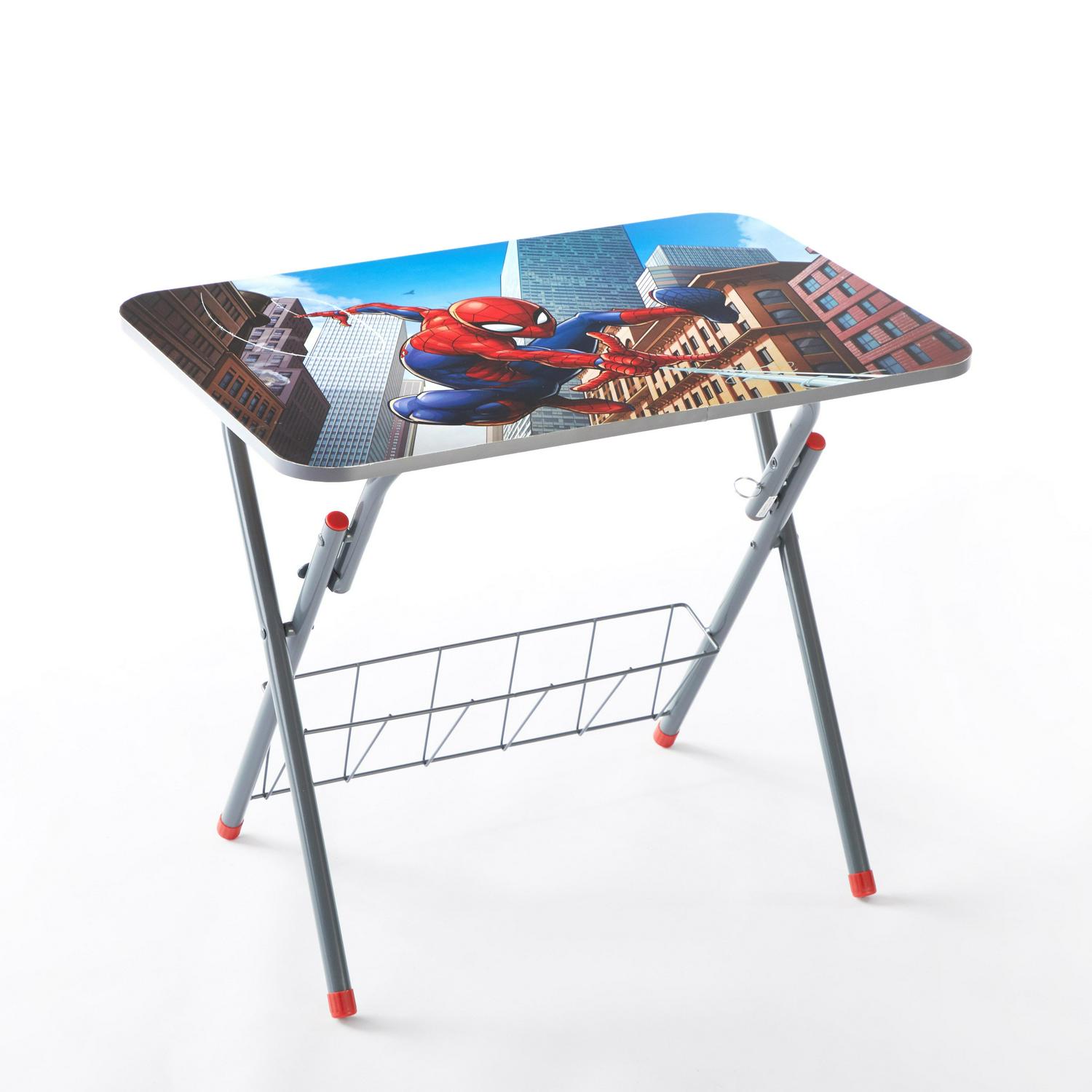 Marvels Spiderman Metal Folding Activity Desk And Chair Set， Red， 25 x 20 x 15.25