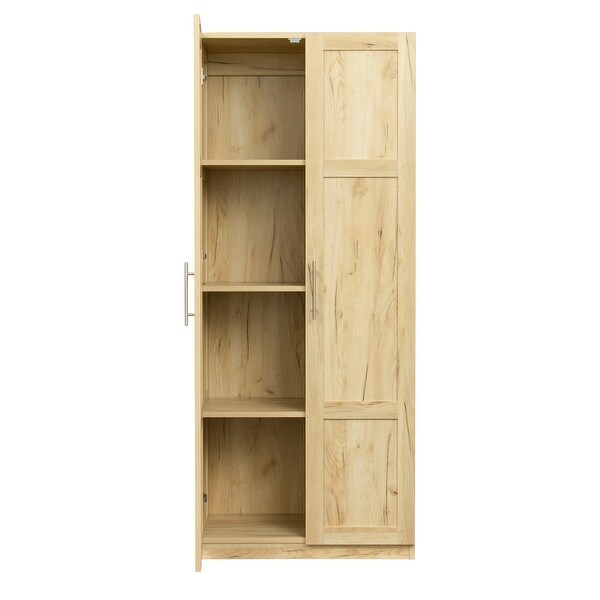 Modern High Wardrobe Cabinet with 2 Doors and 3 Partitions - - 37291385