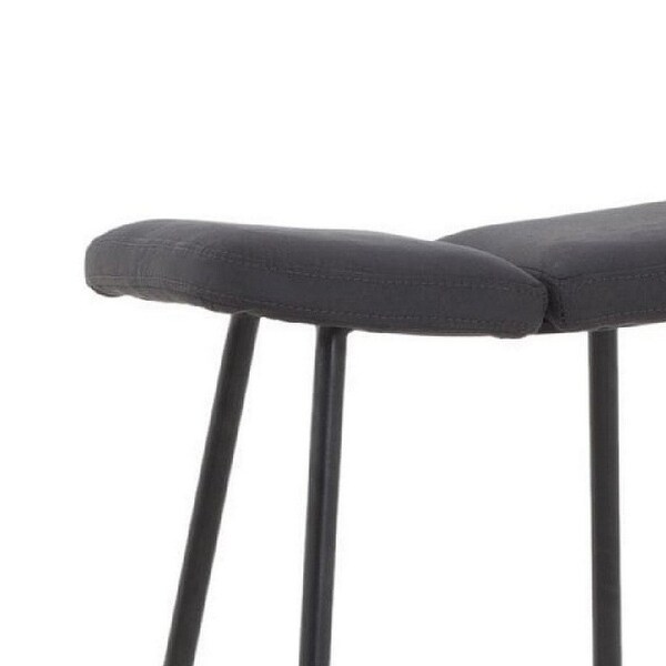 Cid 30 Inch Modern Bar Stool with Saddle Seat， Metal Legs， Fabric， Black - 16L x 18W x 30H Inches