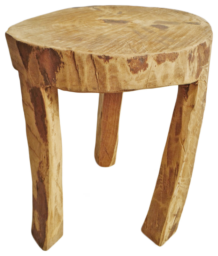 Rustic Naga Three Leg Wood Table 7   Rustic   Side Tables And End Tables   by Design Mix Furniture  Houzz