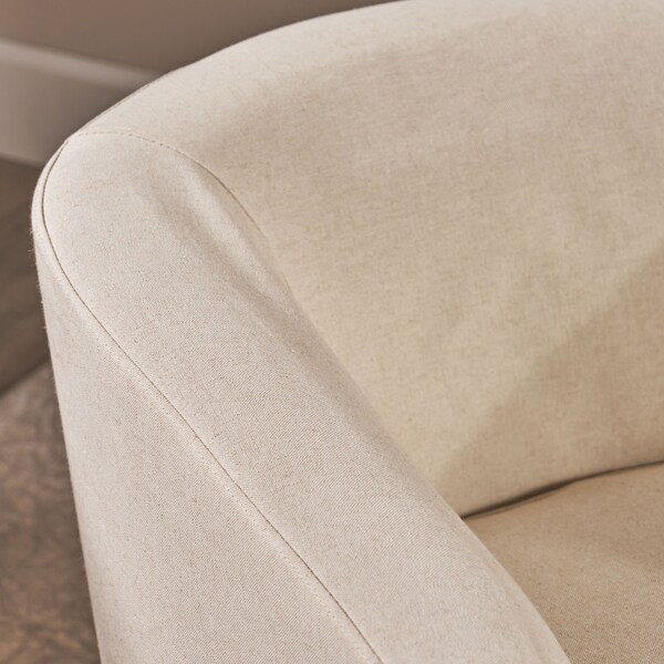 Cecilia Natural Fabric Swivel Chair with Loose Cover by Christopher Knight Home - 28.75