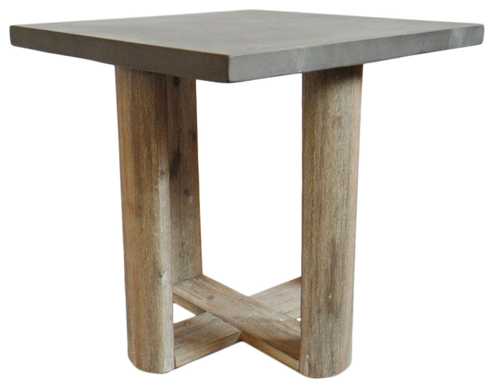 Concrete Top Square Side Table   Industrial   Outdoor Side Tables   by Design Mix Furniture  Houzz