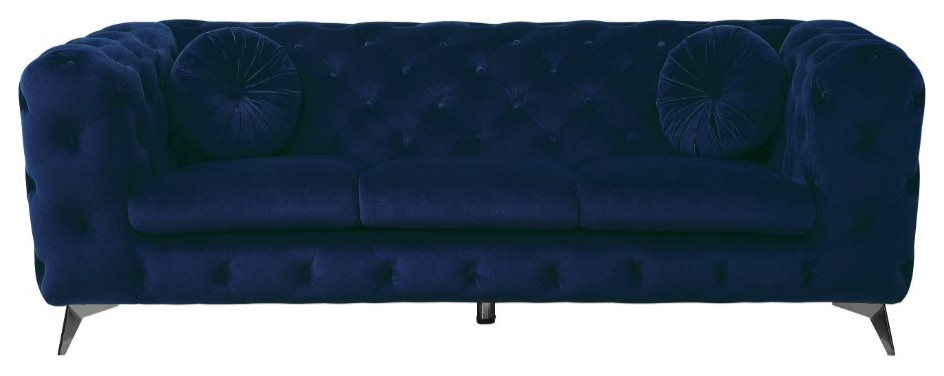 Acme Atronia Sofa Blue Velvet   Midcentury   Loveseats   by AMOC  Houzz