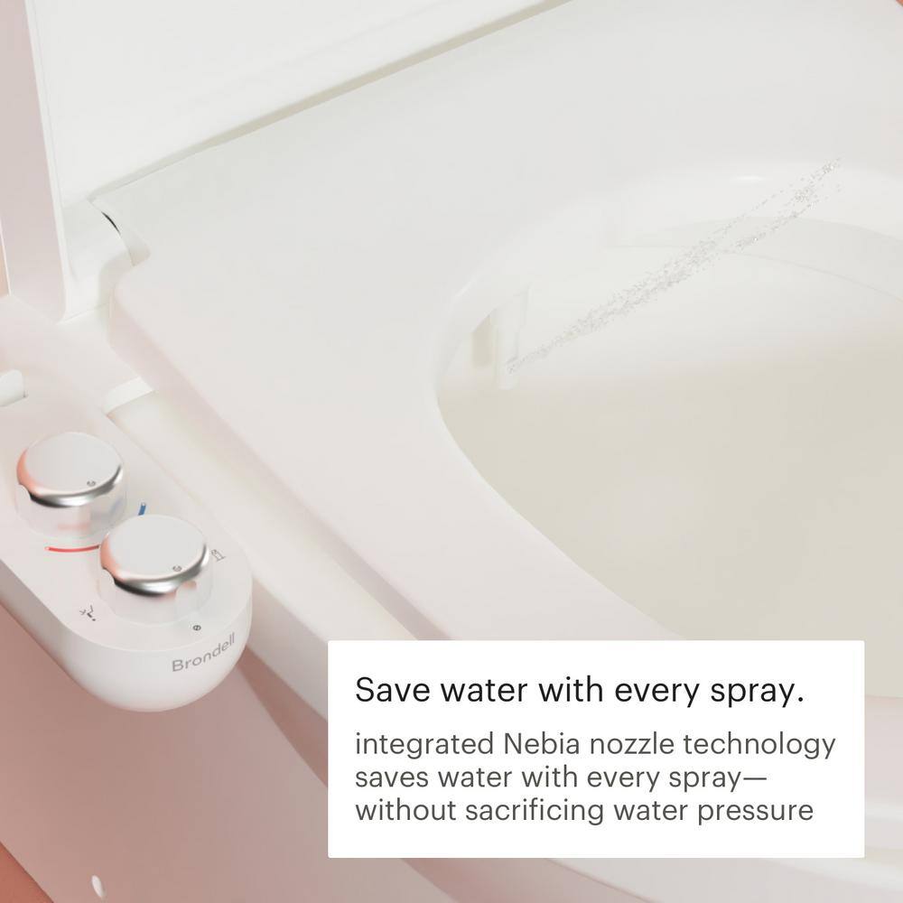 Brondell SimpleSpa Eco Dual Temperature Single Nozzle Attachable Bidet System Bidet Attachment with Recycled Plastics SSE-25