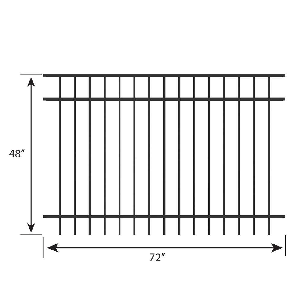 FORGERIGHT Vinings 4 ft. H x 6 ft. W Black Aluminum Pre-Assembled Fence Panel 861685