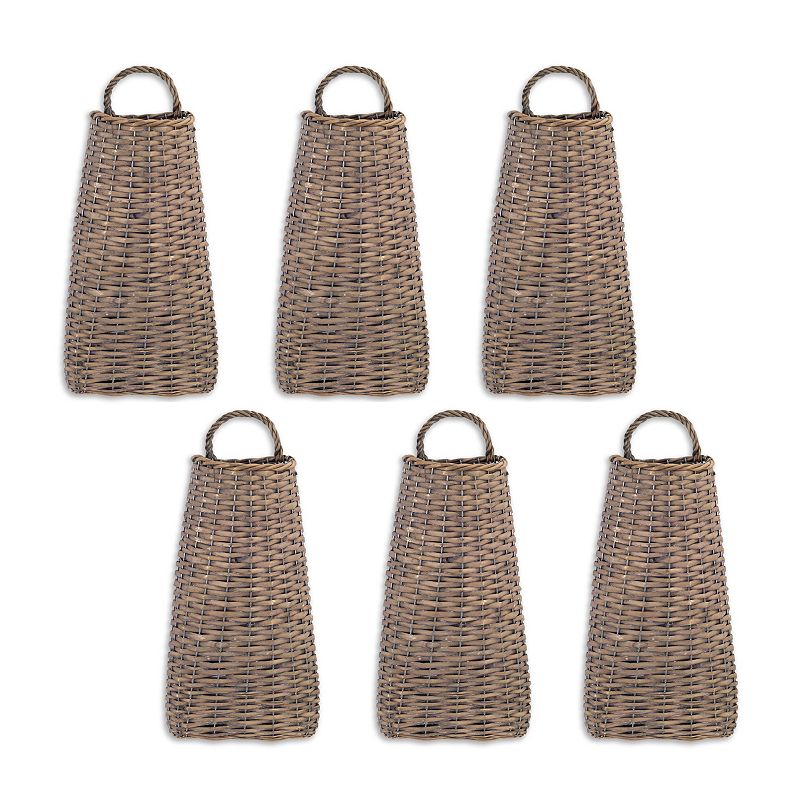 Woven Willow Wall Basket (set Of 6)