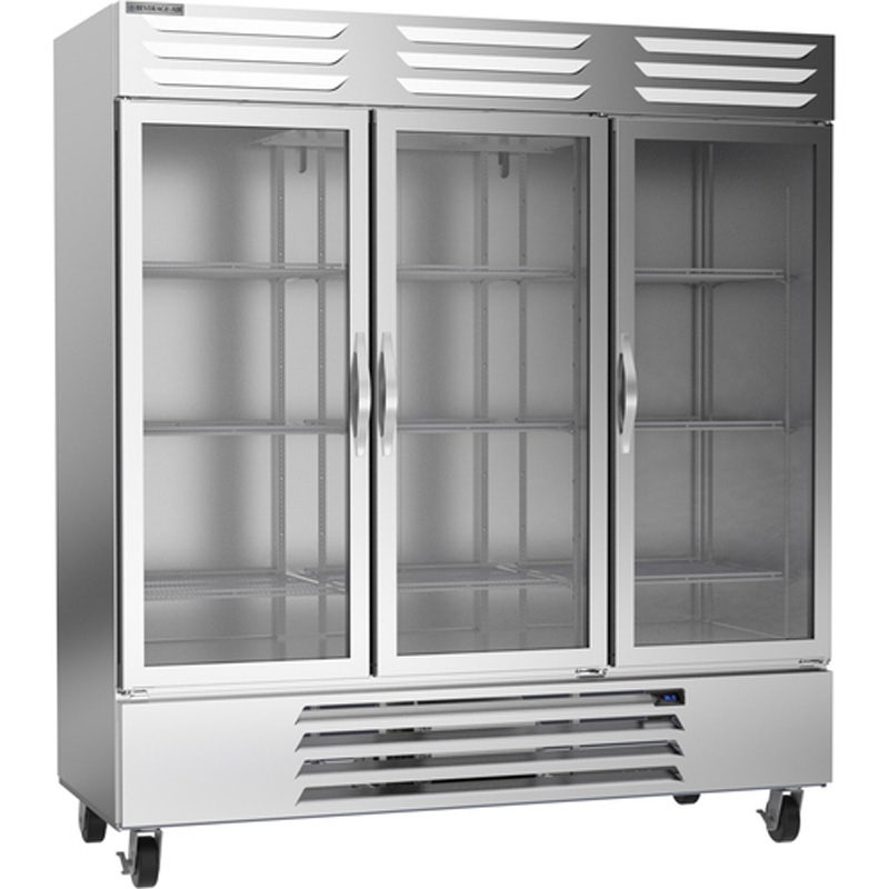 Beverage-Air RB72HC-1G Reach-In Refrigerator， Vista Series， 3-Section， 3 Glass Doors