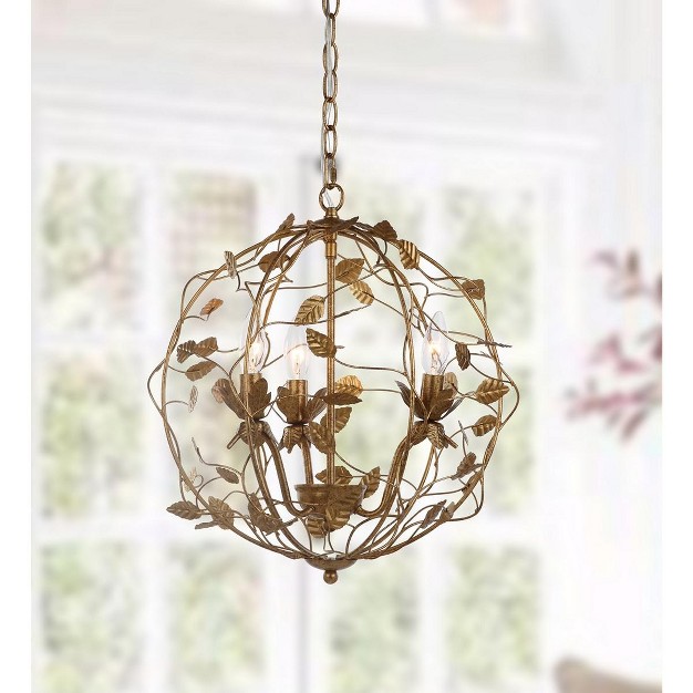 Austen Cage Chandelier Gold Leaf Safavieh