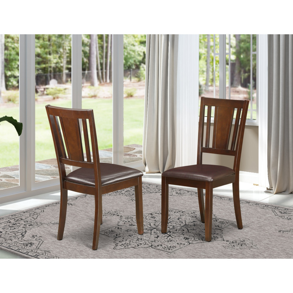 Set of 2 Dudley Dining Chair  Mahogany Finish   Transitional   Dining Chairs   by Kolibri Decor  Houzz