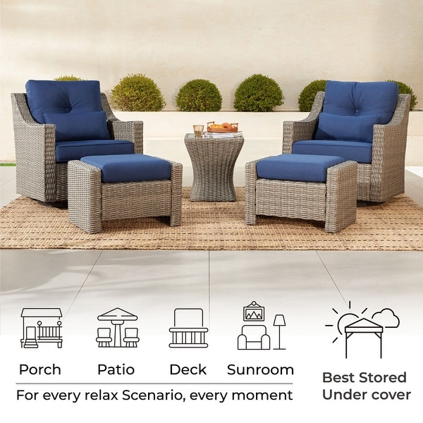 Murphy Outdoor Wicker Patio Furniture Swivel Glider Chair