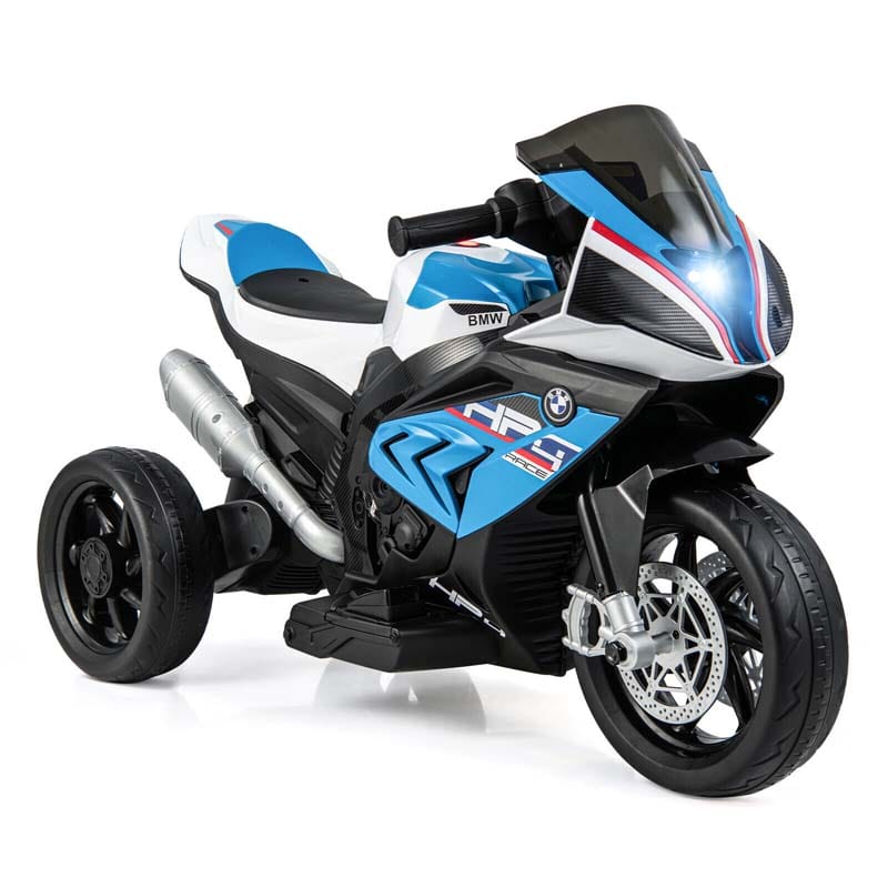 12V Licensed BMW Kids Ride on Motorcycle 3 Wheel Battery Powered Electric Riding Toy Trike with Light & Music