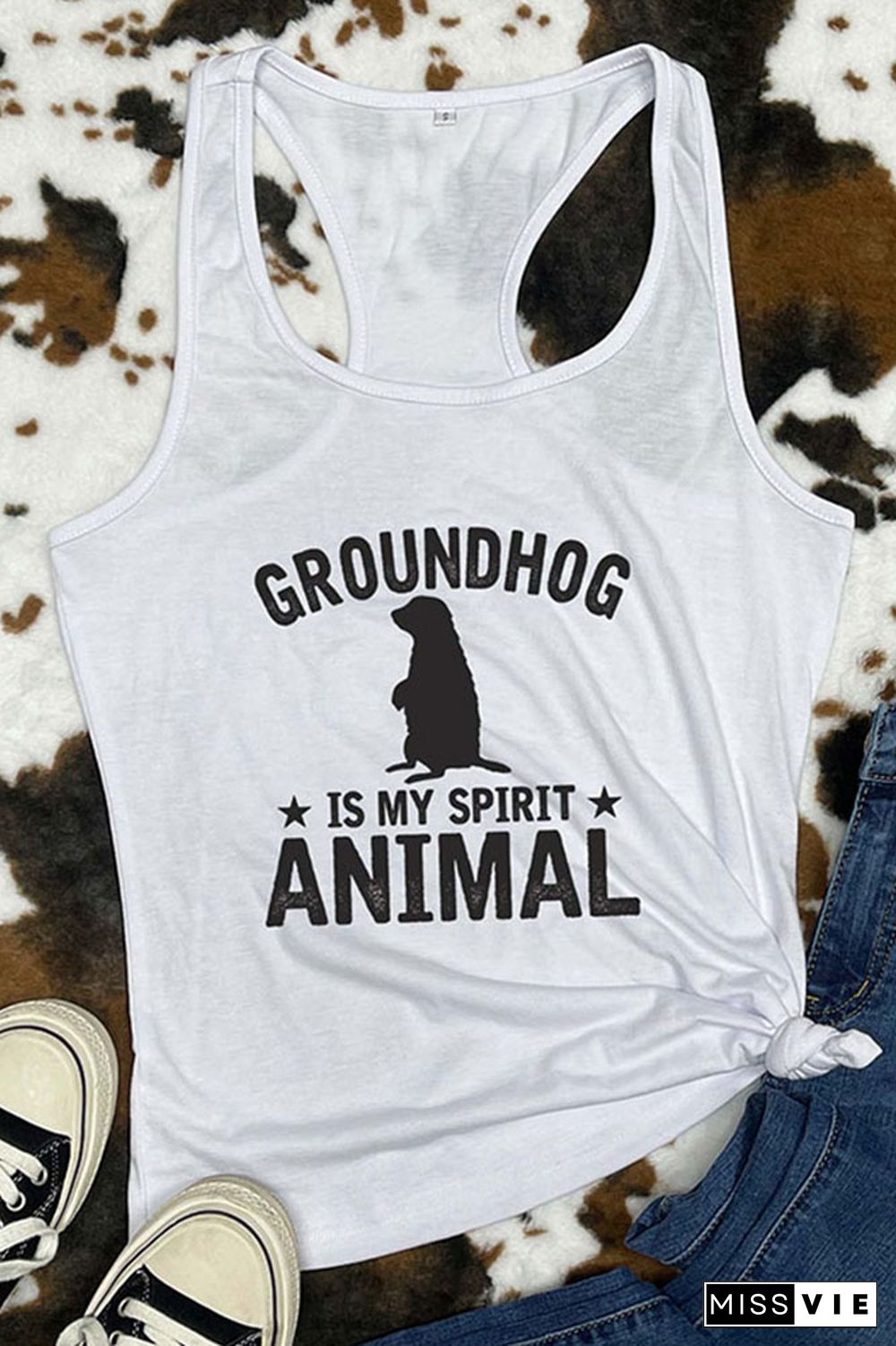 Groundhog Is My Spirit Animal Sleeveless Tank Top Wholesale