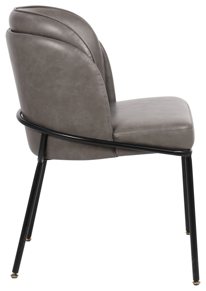 Jagger Faux Leather Upholstered Dining Chair  Set of 2   Midcentury   Dining Chairs   by Meridian Furniture  Houzz