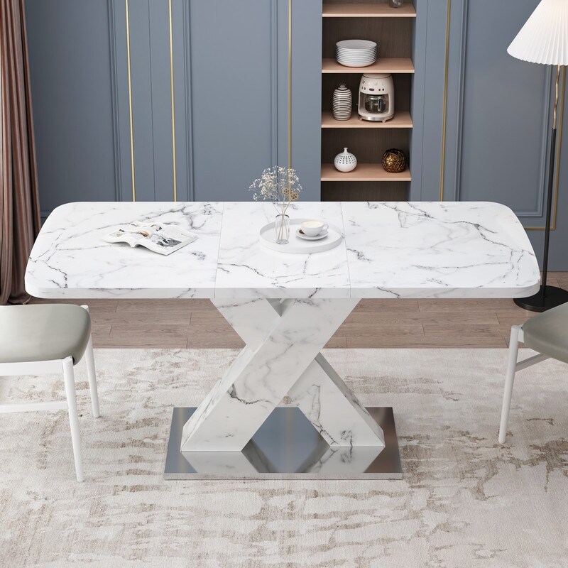 Modern X Shape Extendable Dining Table