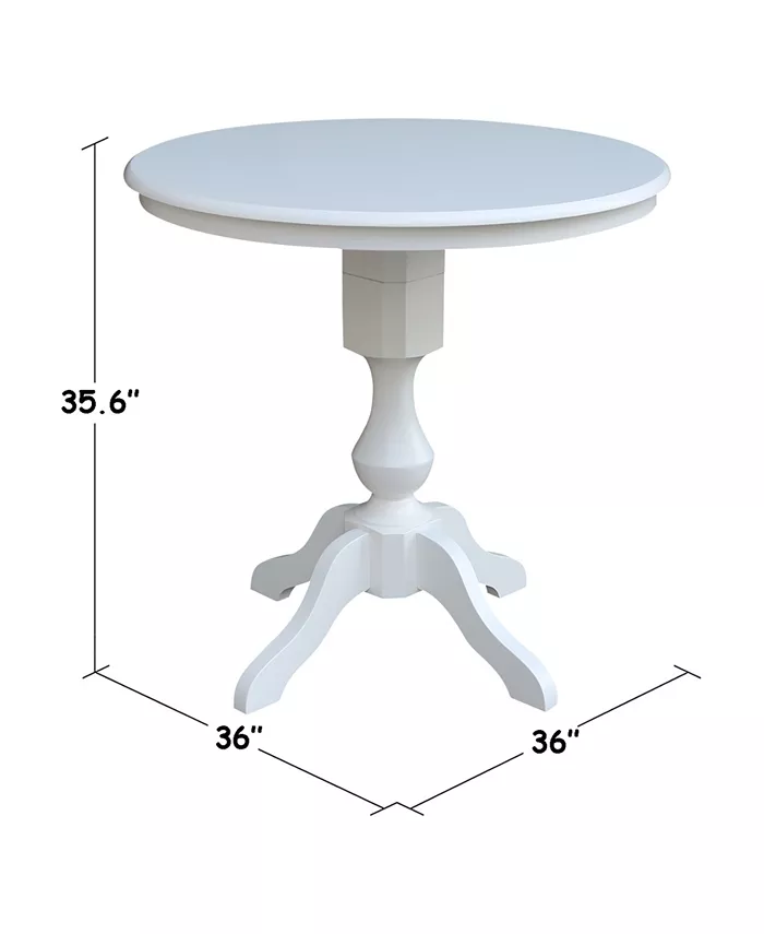 International Concepts 30 Round Top Pedestal Table- 34.9H