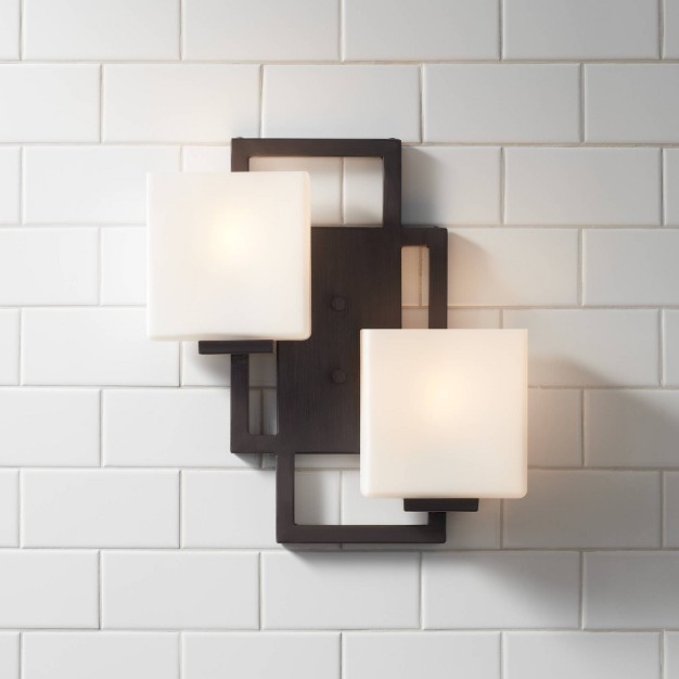 Square Glass Sconce Fixture For Bathroom Side Of Mirror Hallway