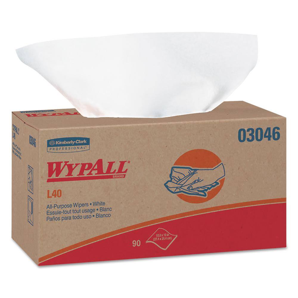 WYPALL L40 Towels POP-UP Box White 10-45 in. x 10 in. 90Box 9 BoxesCarton KCC03046