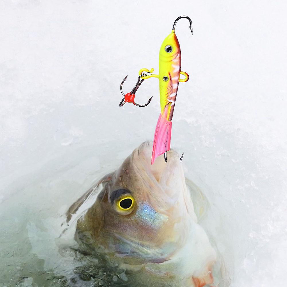 Hard Lure Winter Artificial Ice Fishing Metal Bait Jig With Treble Hook Angler Tackle (008)