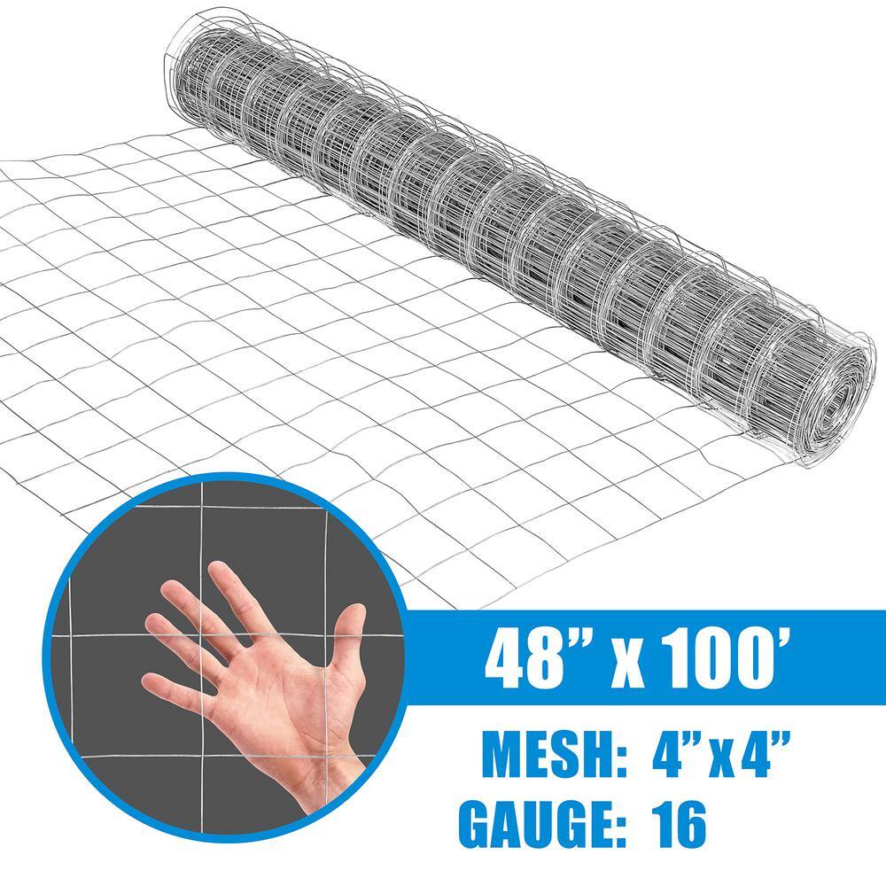 Fencer Wire 5 ft. x 100 ft. 16-Gauge Welded Wire Fence with 4 in. x 4 in. Mesh WB16-5X100M44