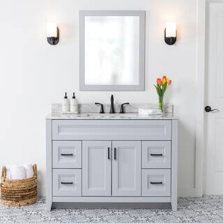 Home Decorators Collection Ridge 48 in. W x 21.6 in. D x 34 in. H Bath Vanity Cabinet without Top in Pearl Gray RG48-PG