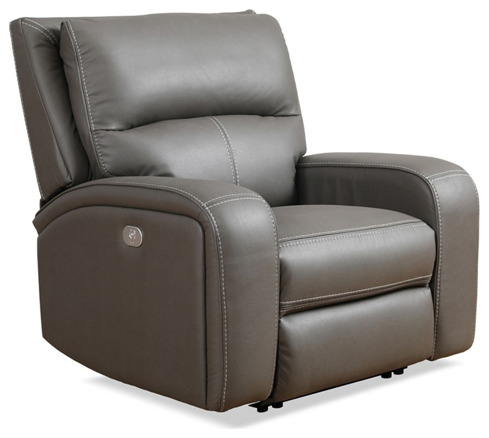 Bowery Hill Contemporary Fabric Power Zero Gravity Recliner in Haze Gray   Contemporary   Recliner Chairs   by Homesquare  Houzz