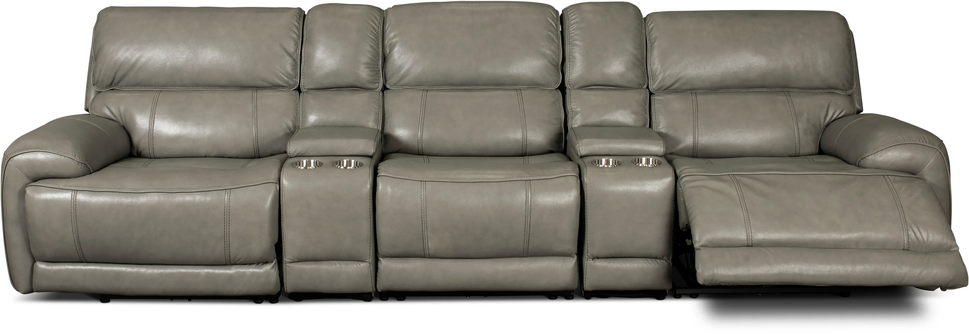 Mickey Gray 5 Piece Power Reclining Theater Sectional