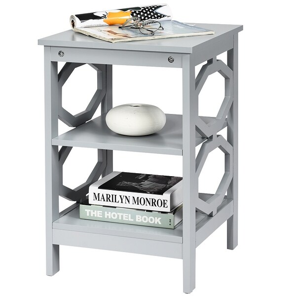 Costway 3-tier Nightstand Sofa Side End Accent Table Storage Display - - 36902713