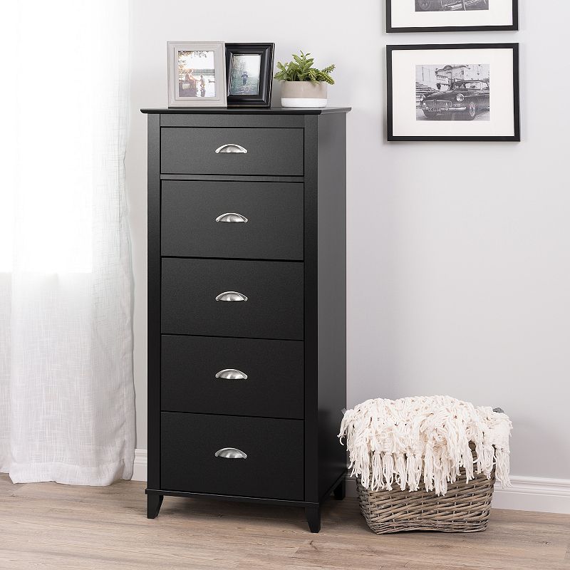 Prepac Black Yaletown 5 -Drawer Tall Dresser