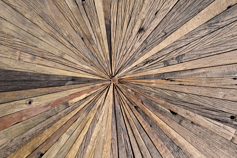 Salvaged Round Pinwheel Coffee Table   Rustic   Coffee Tables   by Design Mix Furniture  Houzz