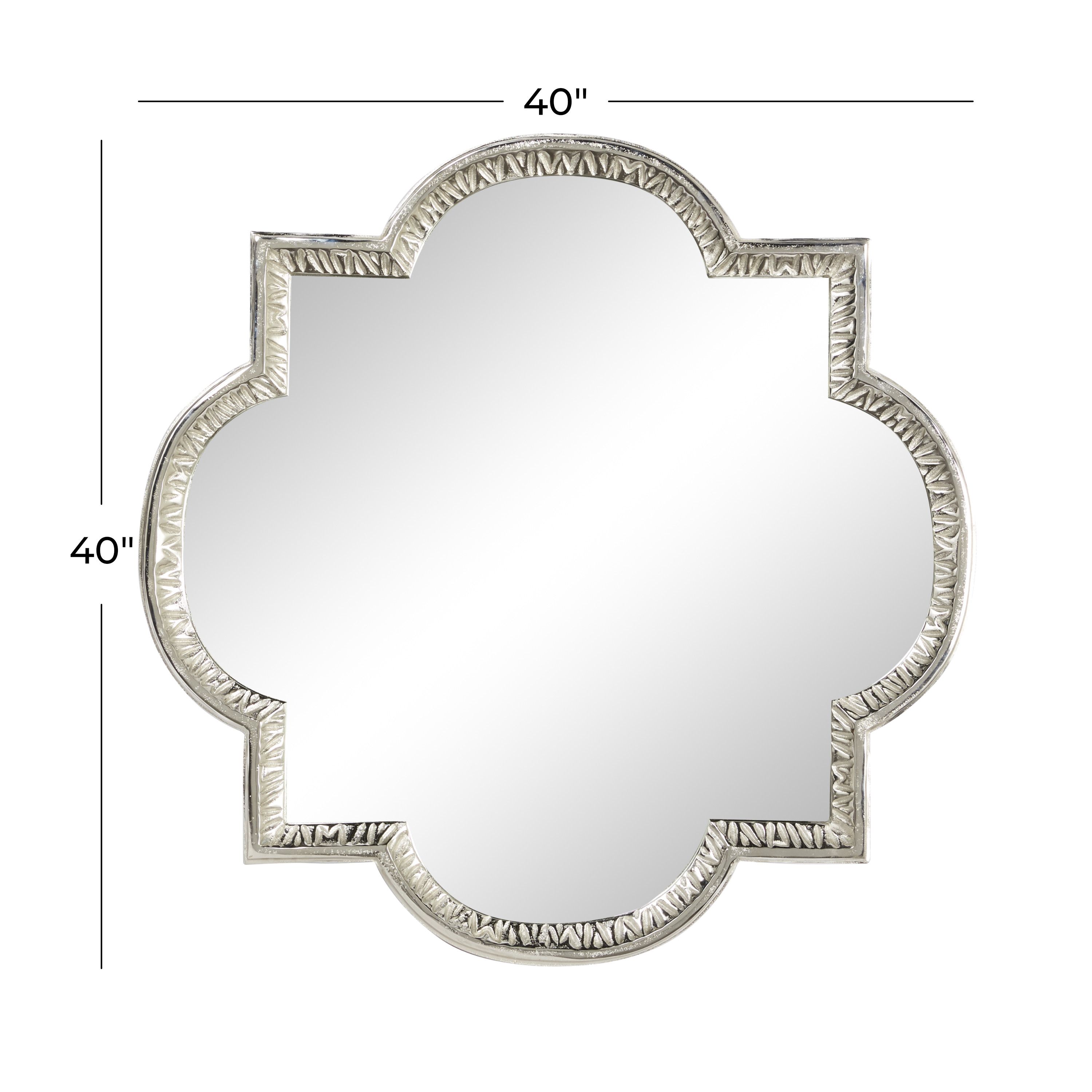 Grey Glam Aluminum Wall Mirror 40 x 40