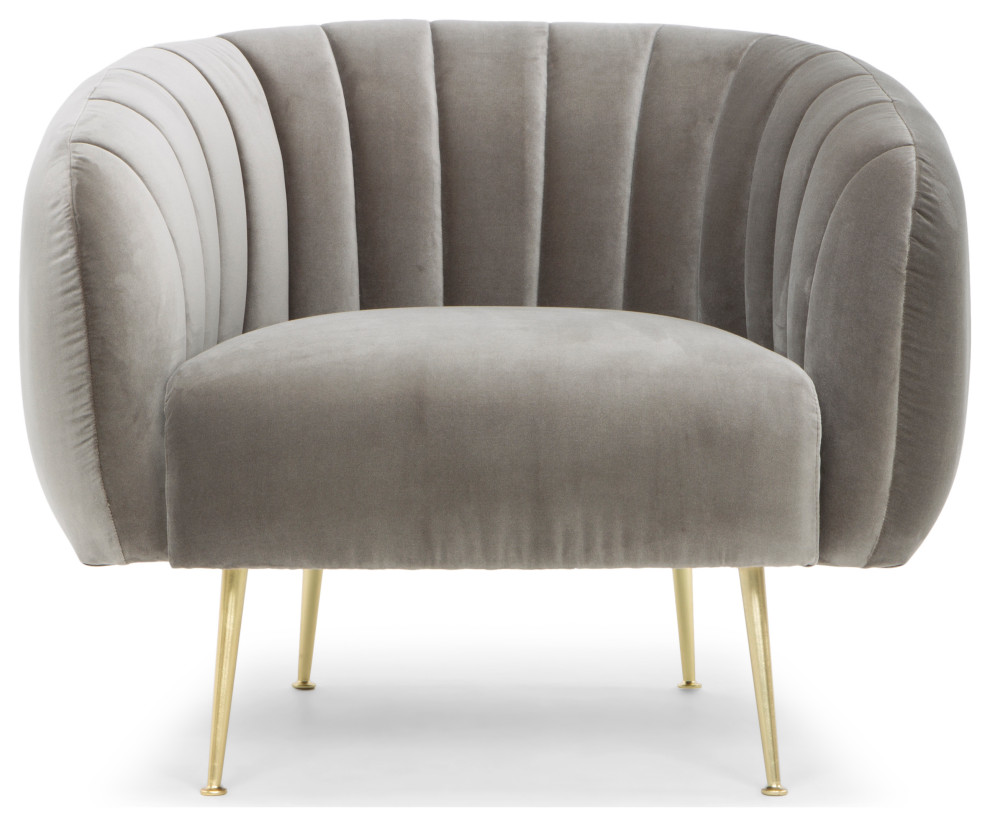 Channelled Accent Chair   Midcentury   Armchairs And Accent Chairs   by Urbia  Houzz