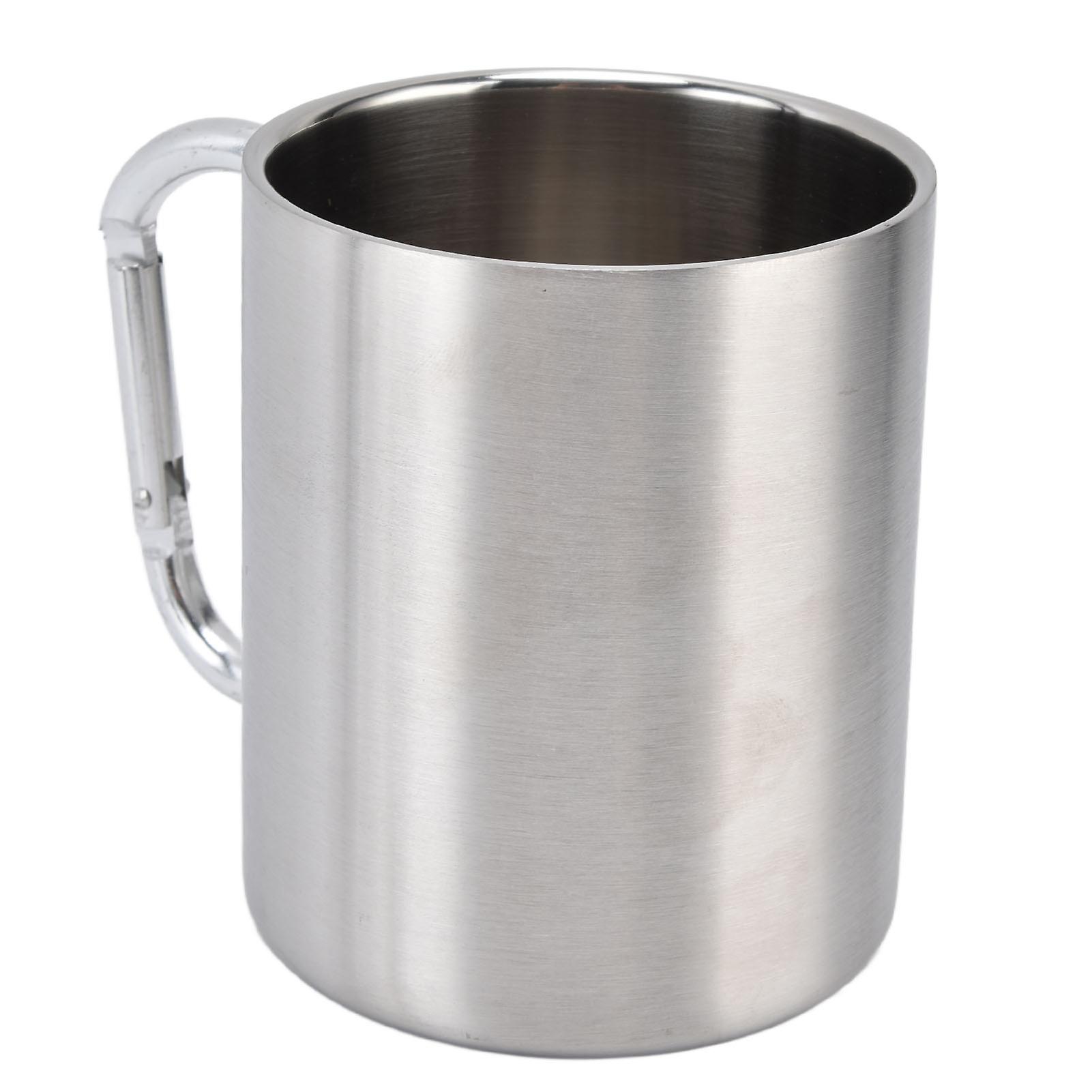 Stainless Steel Mug 360ml Double Wall Comfortable Handle Glossy Surface Exquisite Durable Stainless Steel Coffee MugPrimary Colour Handle