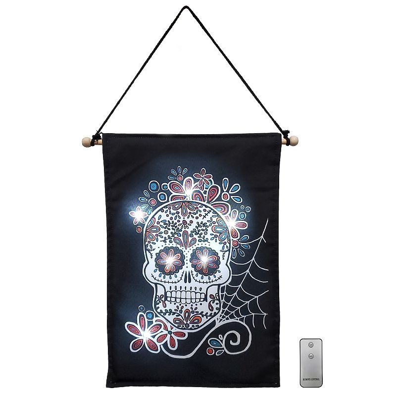 Sugar Skull LED Indoor / Outdoor Wall Decor and Remote 2-piece Set