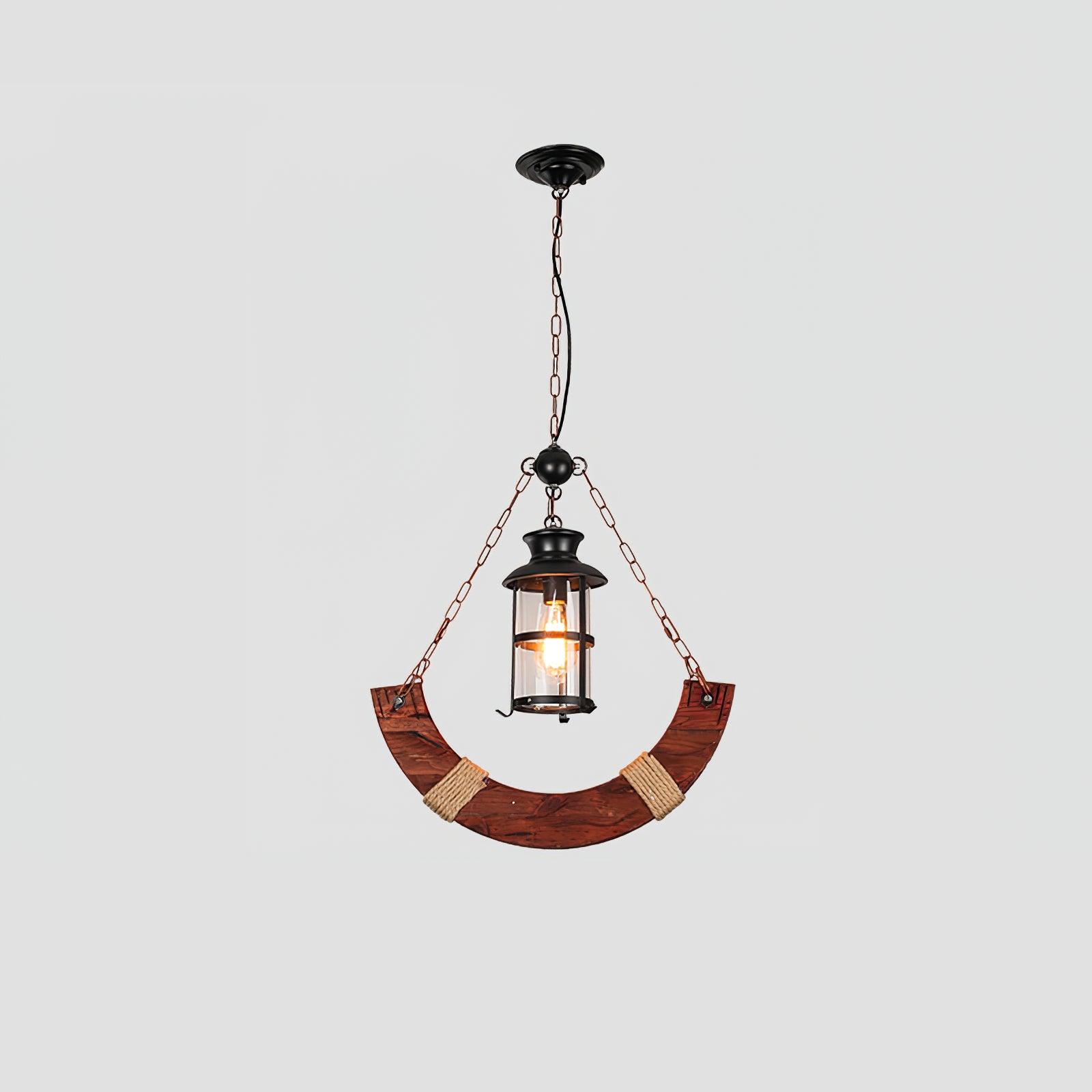 Nautical Industrial Style Wooden Chandelier