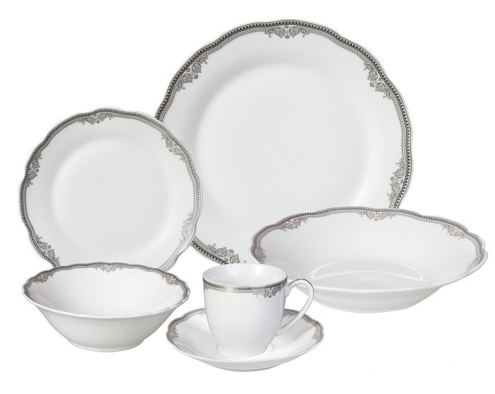 Lorren Home Trends Elizabeth 24-Pc. Dinnerware Set Service for 4