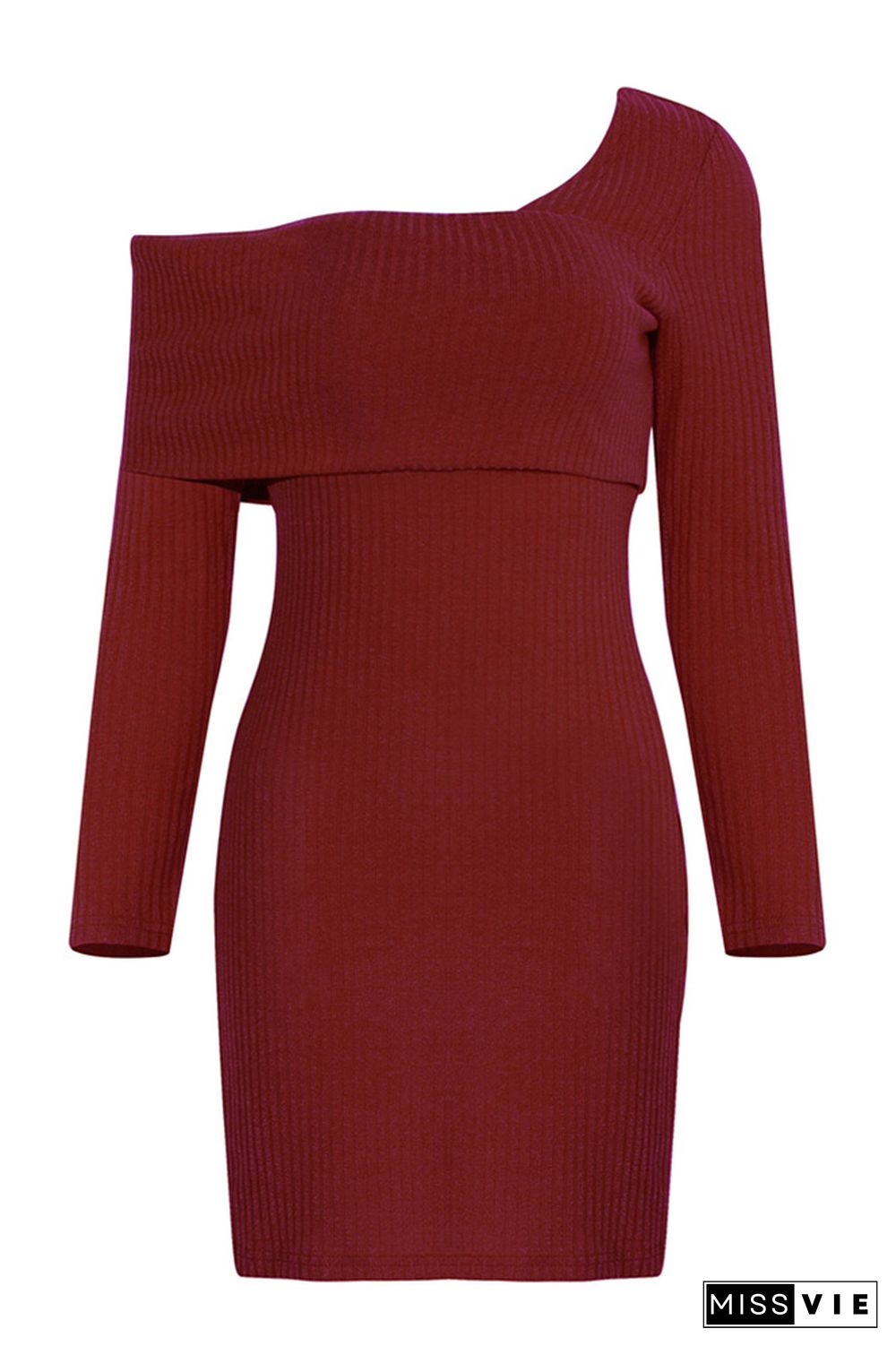 One shoulder Knit Bodycon Sweater Dress Wholesale