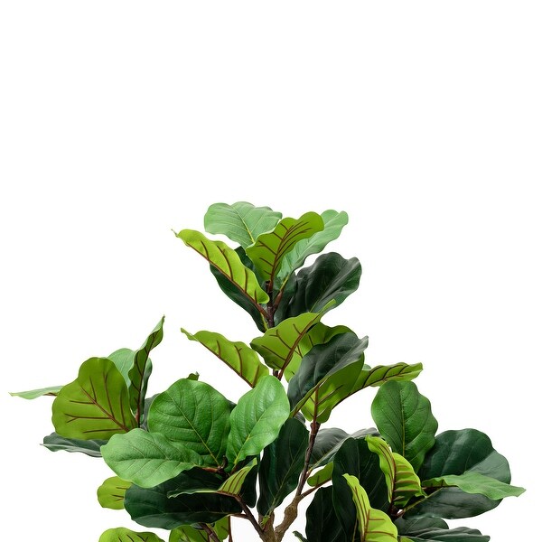 Glitzhome 5ft 61H Real Touch Fiddle Leaf Fig Artificial Tree in Pot