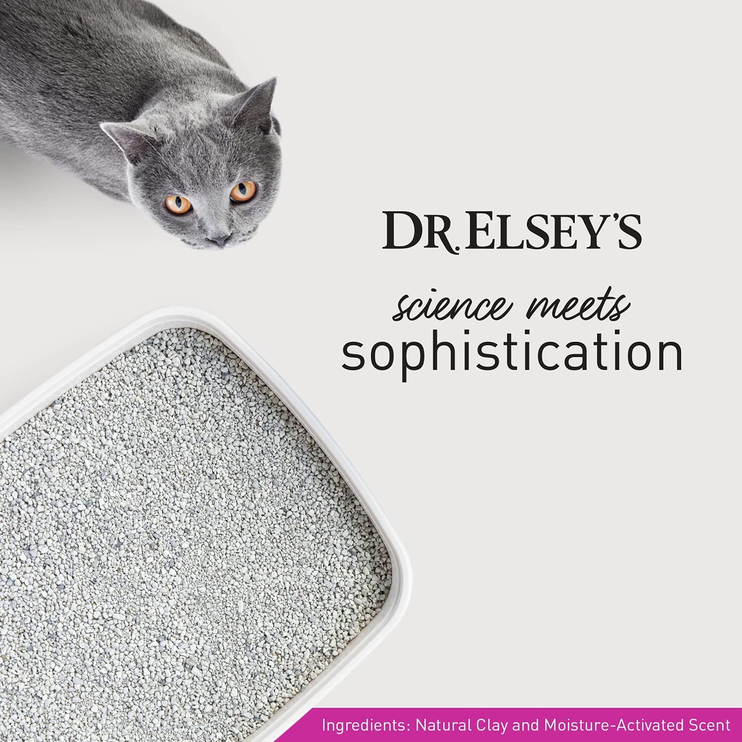 Dr. Elsey's Premium Clumping Cat Litter， Ultra Scented， 99.9% Dust-Free， Low Tracking， Hard Clumping， Superior Odor Control， Natural Ingredients and Moisture-Activated Scent