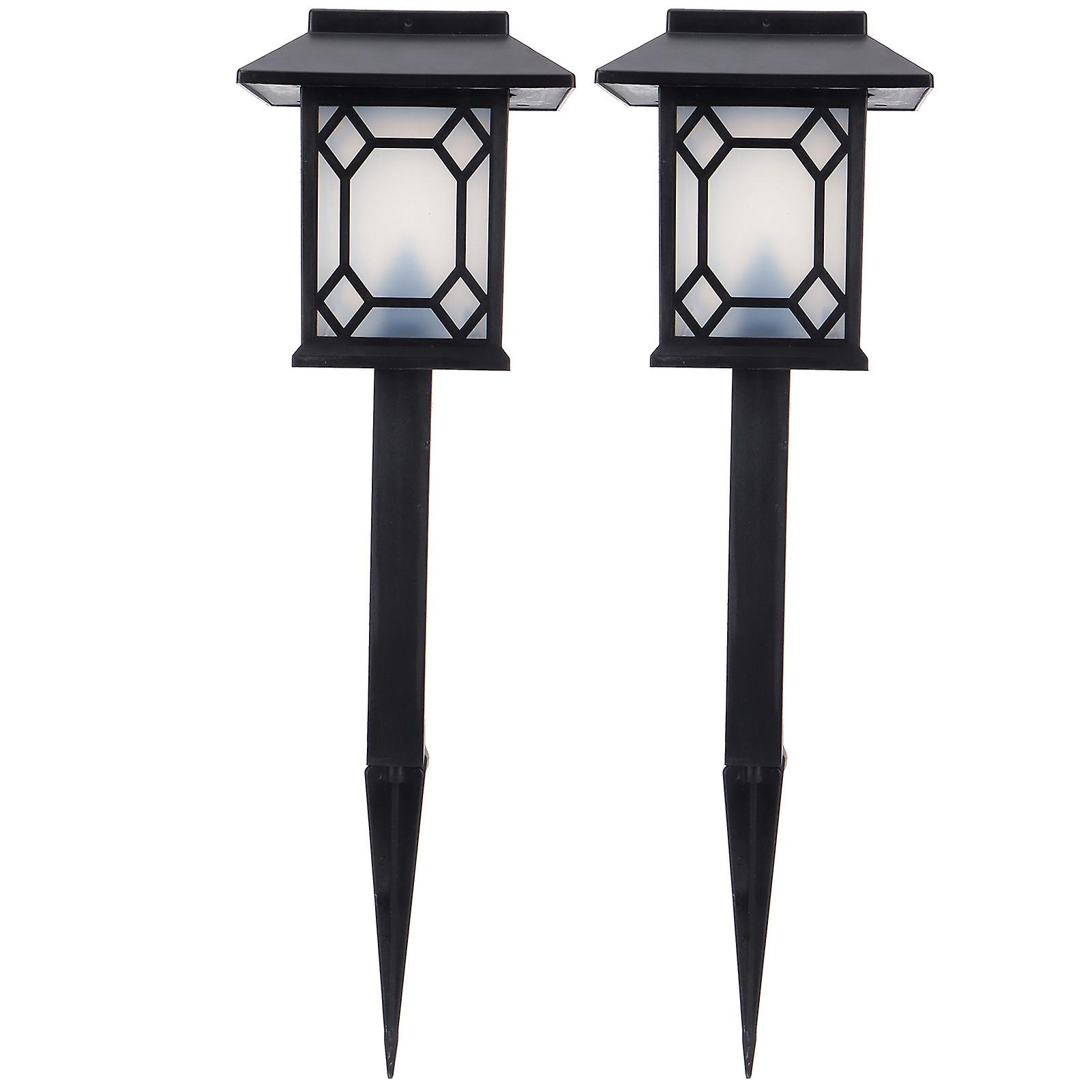 2set Led Lawn Light Waterproof Unique Solar Lamp Garden Patio Yard Pathway Decoration