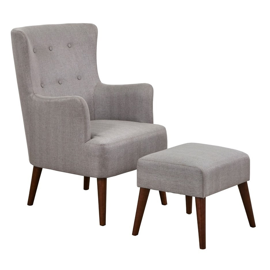 angelo:HOME Arm Chair & Ottoman Set - Jane (grey)