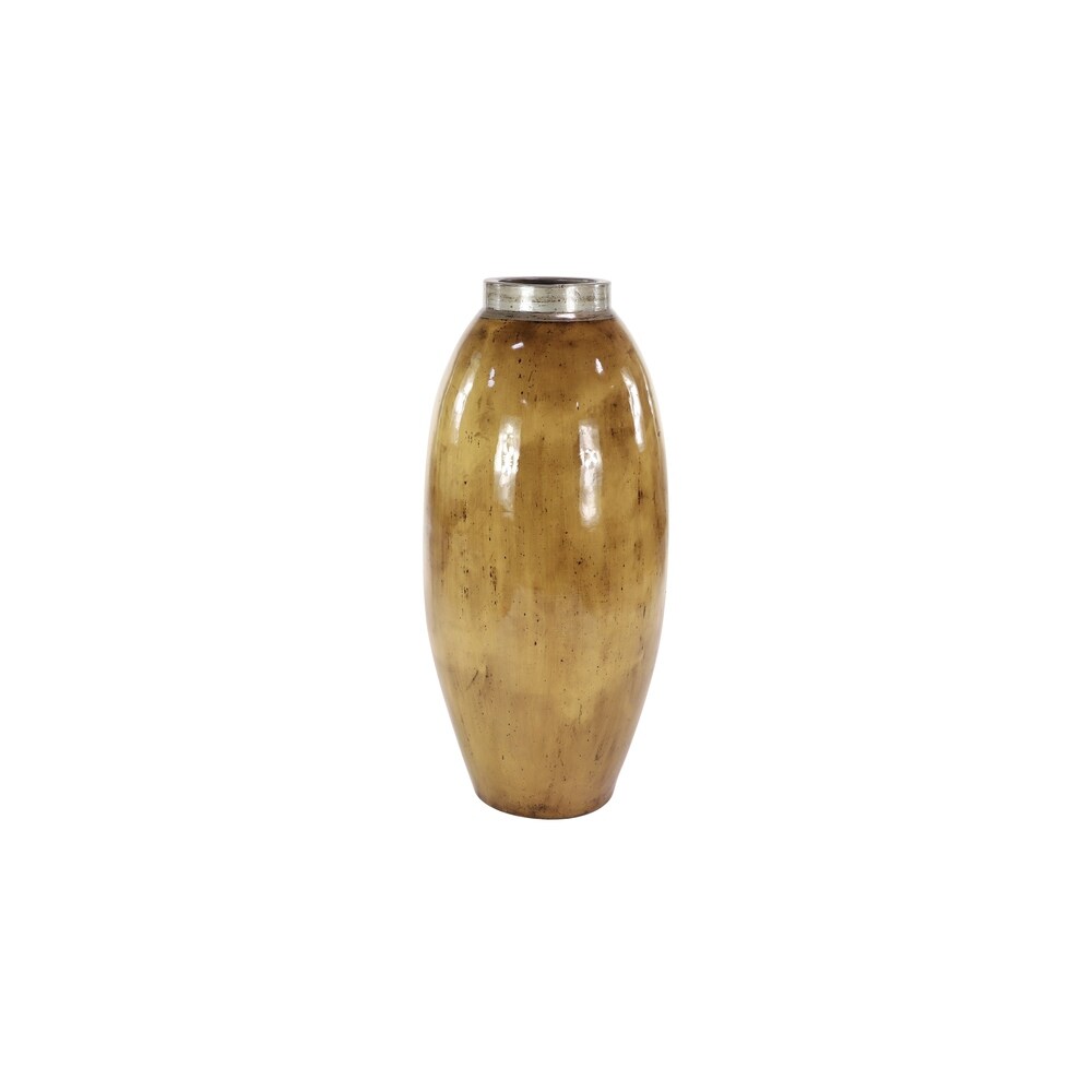 Brown Ceramic Handmade Distressed Vase