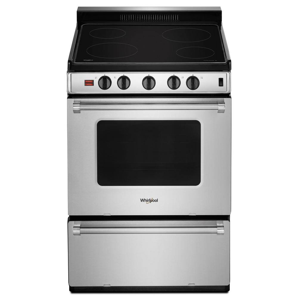 Whirlpool 2.96 cu. ft. Single Oven Electric Range with Upswept Spill Guard Cooktop in Stainless Steel WFE500M4HS