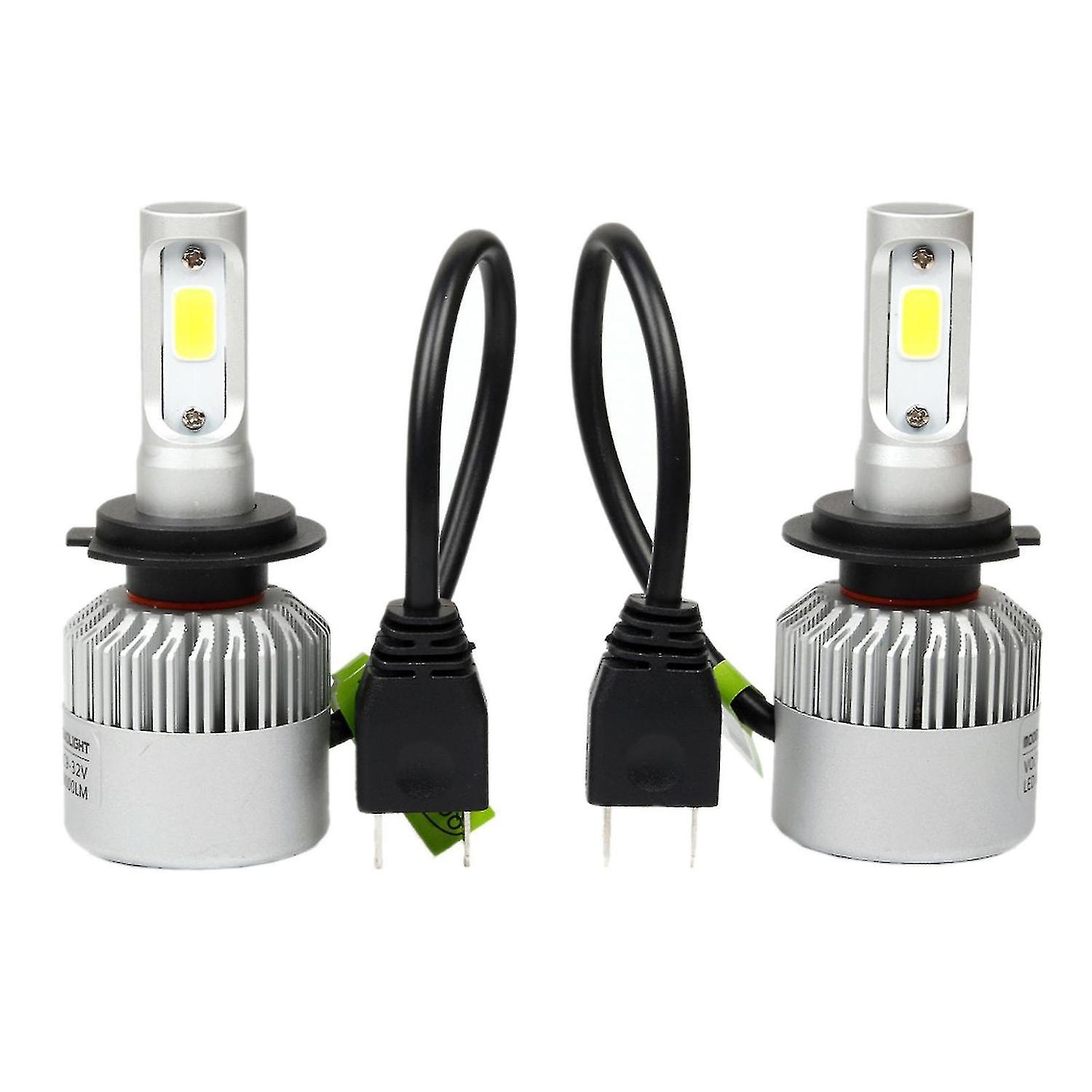 9~30v H7 Cob Led Headlight Conversion 80w 8000lm 6500k Car Waterproof White Light Bulbs Aviation Alu