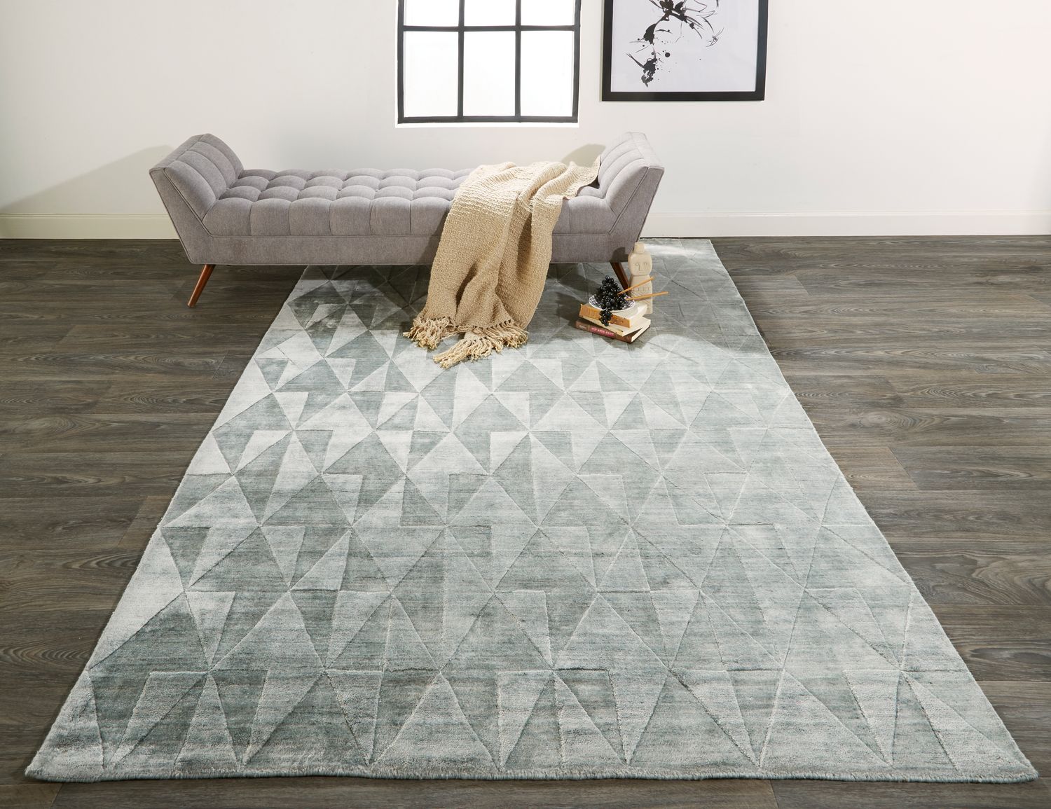 Savona Hand Woven Green Rug by BD Fine